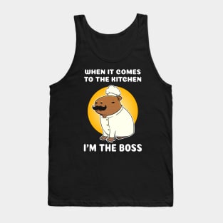 When it comes to the kitchen I'm the boss Capybara Chef Cartoon Tank Top